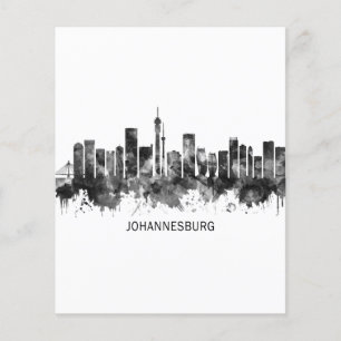 Johannesburg South Afrika Skyline BW Flygblad