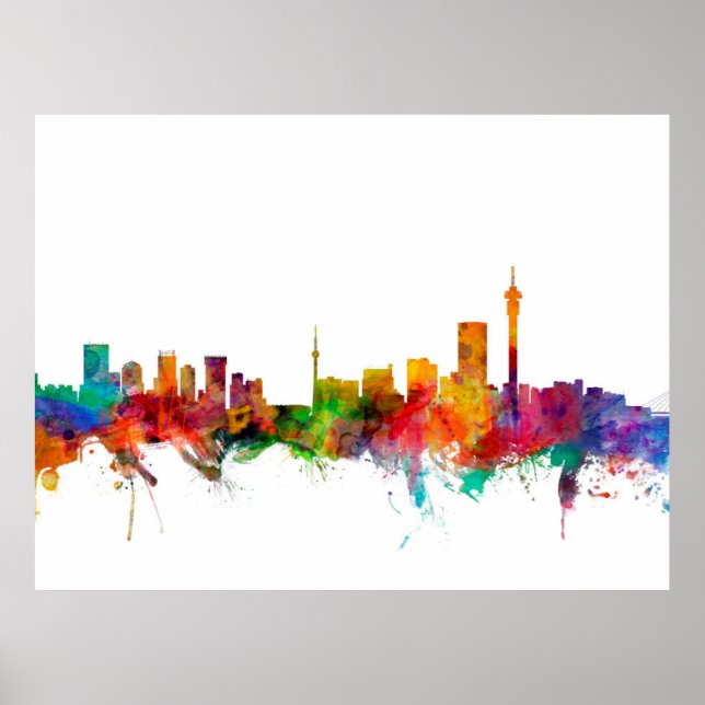 Johannesburg South Afrika Skyline Poster (Framsidan)