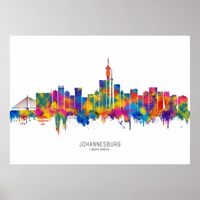 Johannesburg South Afrika Skyline Poster (Framsidan)