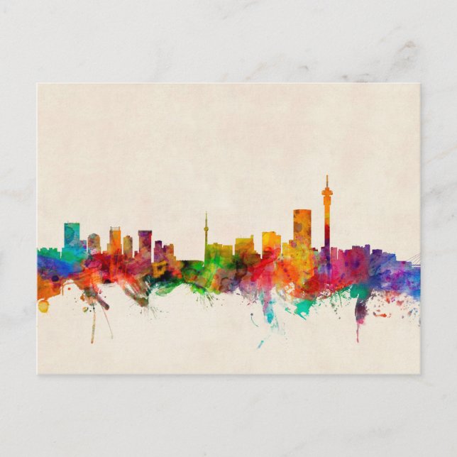 Johannesburg South Afrika Skyline Vykort (Framsida)