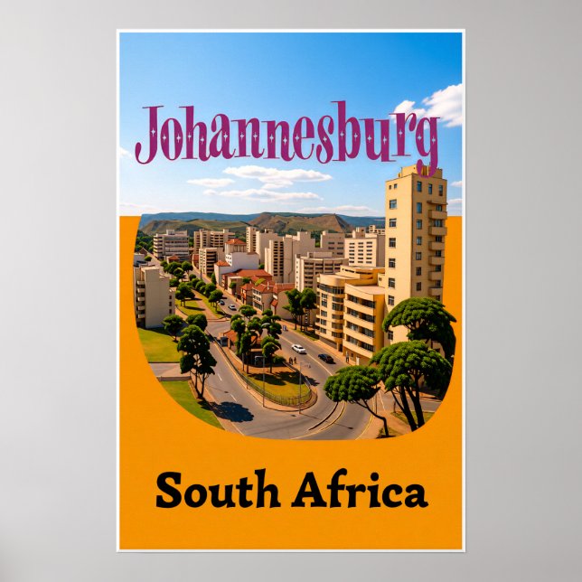Johannesburg, Sydafrika Affisch (Framsidan)