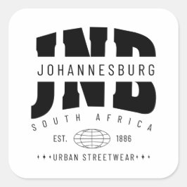 Johannesburg Sydafrika Fyrkantigt Klistermärke