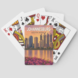 Johannesburg Sydafrika Illustration Resa Konst Casinokort