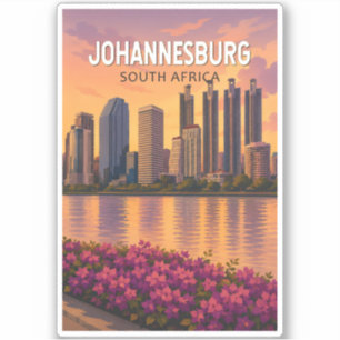 Johannesburg Sydafrika Illustration Resa Konst Klistermärken