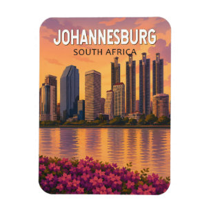 Johannesburg Sydafrika Illustration Resa Konst Magnet