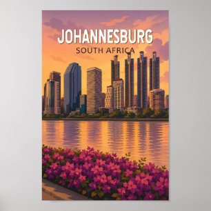 Johannesburg Sydafrika Illustration Resa Konst Poster