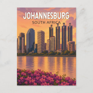 Johannesburg Sydafrika Illustration Resa Konst Vykort