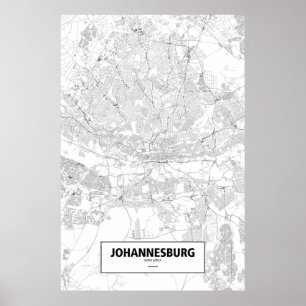 Johannesburg Sydafrika (svarten på vit) Poster