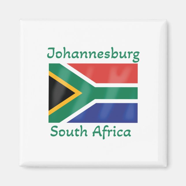 Johannesburg SydAfrikans Flagga Magnet (Framsidan)