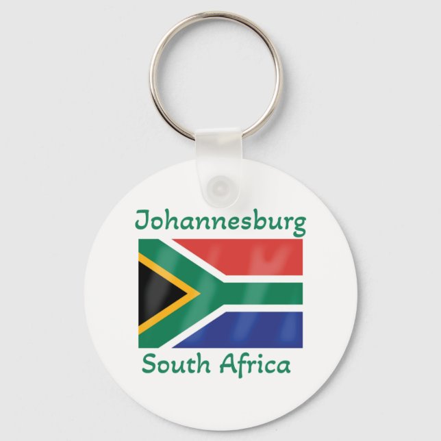 Johannesburg SydAfrikans Flagga Nyckelring (Framsida)