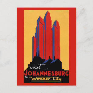 Johannesburg Vintage resor Poster återställd Vykort