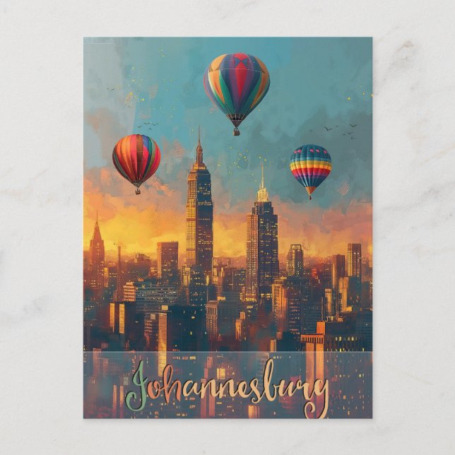Johannesburg Vintage Vykort (Framsida)