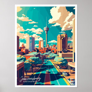 Johannesburgs illustration av syd-Afrikans resor Poster