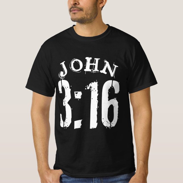 JOHANNESEVANGELIET 3 16 BIBELVERS T SHIRT (Framsida)