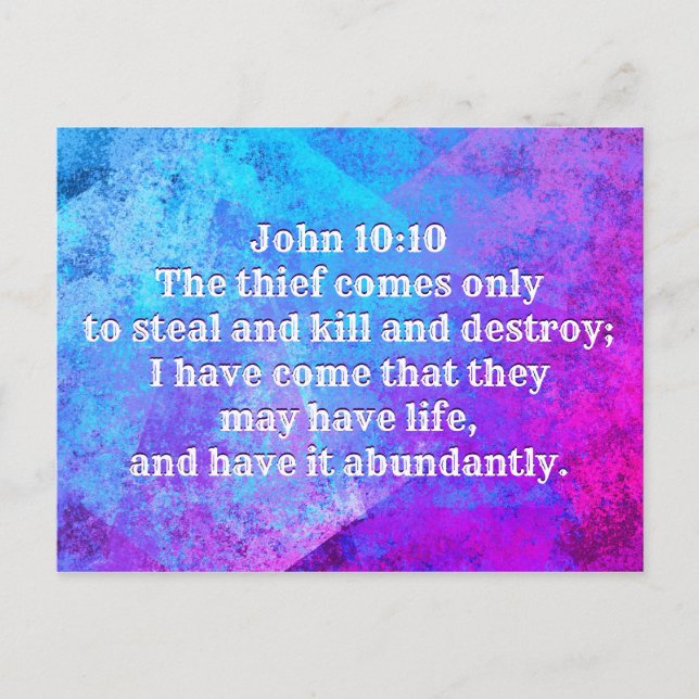 John 10:10 Jag har kom att de kan ha liv Vykort (Framsida)
