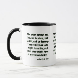 John 10:10 KJV Bible Scripture tvåton Mugg