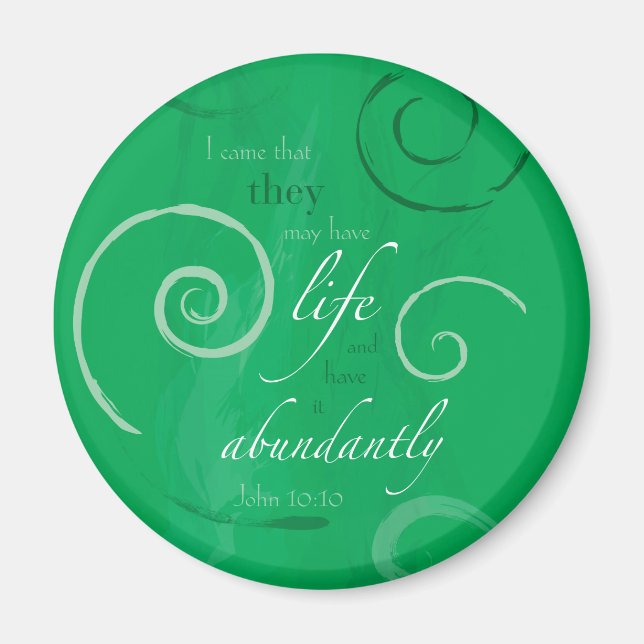 John 10:10 - Livet Abundant Magnet (Framsidan)