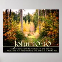 John 10:10 Scripture, Autumn Forest Väg.