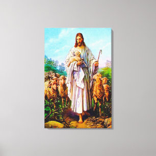 John 10:7 - 21 I-förmiddag den bra herdekanfasen Canvastryck