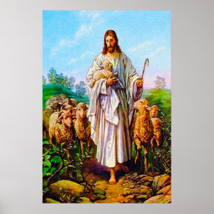 John 10:7-21 Jag är Bra Shepherd Poster