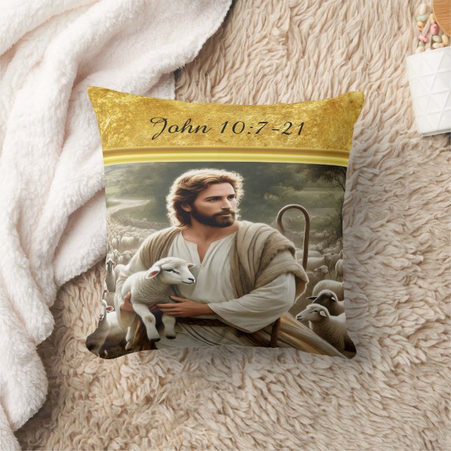 John 10:7 Radiant Shepherd Vision Kudde (Filt)