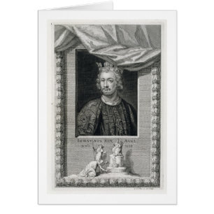 John (1167-1216) Kung i England från 1199, engrav Hälsningskort