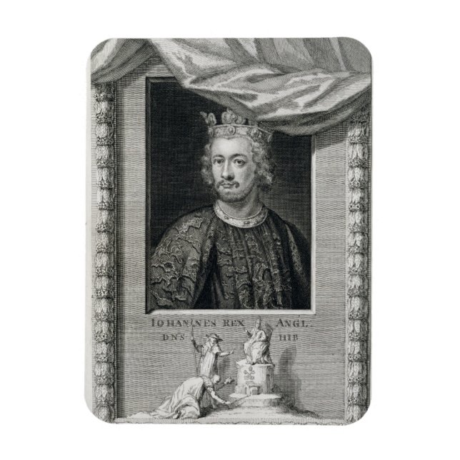 John (1167-1216) Kung i England från 1199, engrav Magnet (Vertikal)