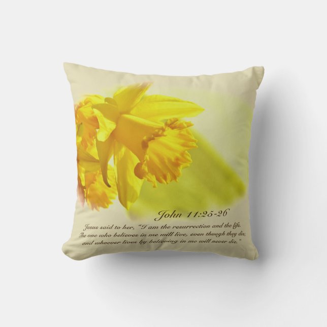 John 11:25 Jag är återuppståndelsen och livet, Pås Kudde (Framsida)