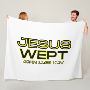 John 11:35 Bible Verse KJV Quote Fleecefilt