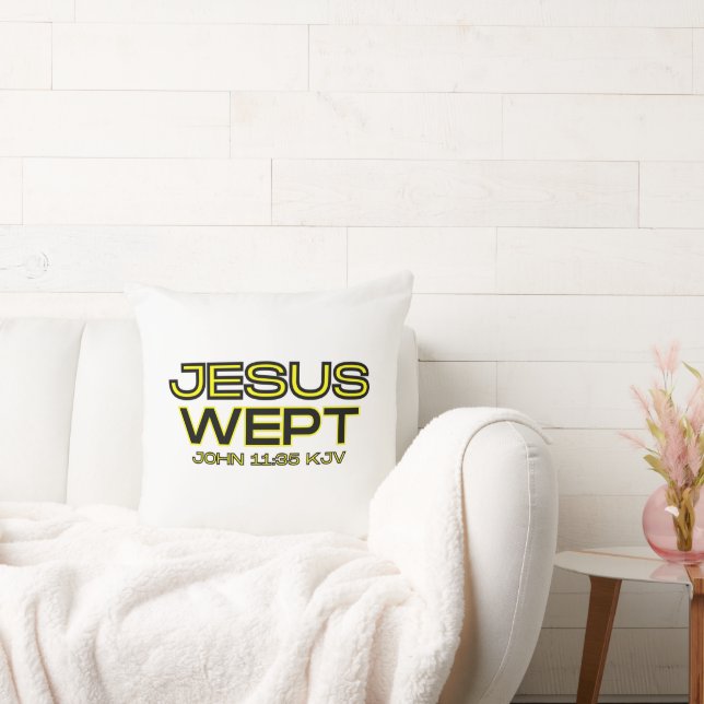 John 11:35 Bible Verse KJV Quote Kudde (Soffa)