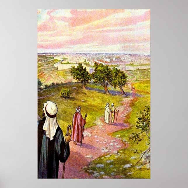 John 11:55-57 Upp till Jerusalem för Pesach Poster (Framsidan)