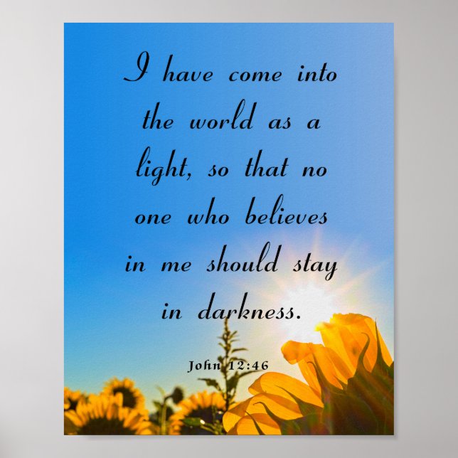 John 12:46, Bible Verse Poster (Framsidan)