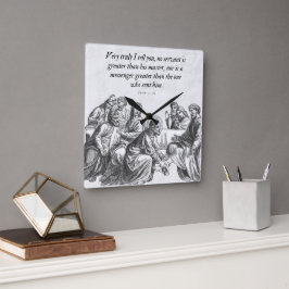 John 13:16 Christian Bible Jesus Wall Clock Fyrkantig Klocka