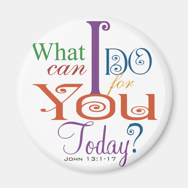 John 13:1-17 Tvätta Disciples Scripture-Bära Magnet (Framsidan)