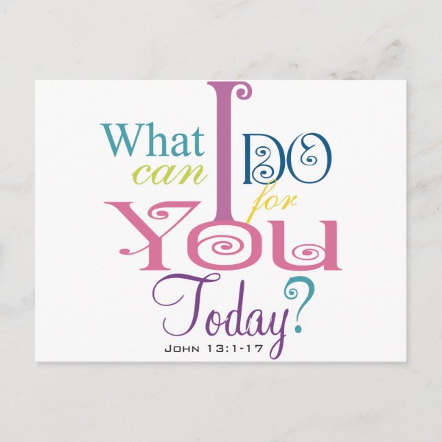 John 13:1-17 Tvätta Disciples Scripture-Bära Vykort (Framsida)