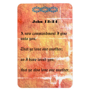 John 13:34 Bronze Red Struktur Kärlek One Two Magnet