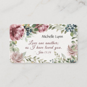 John 13:34 Kärlek en annan Blommigt för vattenfärg Visitkort