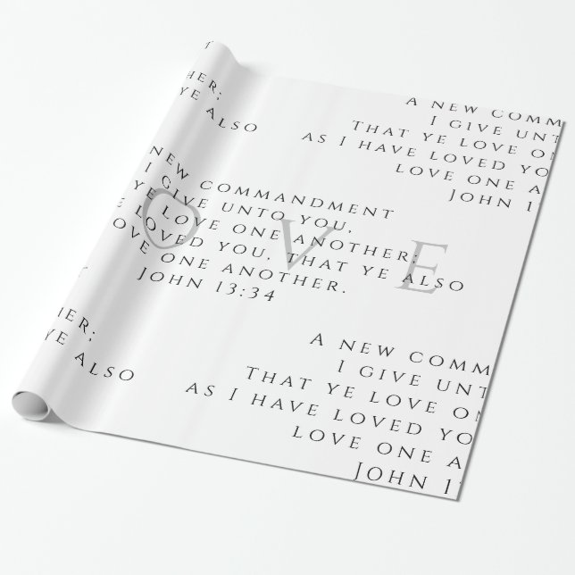 John 13:34 Skräppost Papprare Presentpapper (Utrullad)