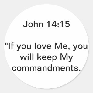 John 14:15 runt klistermärke