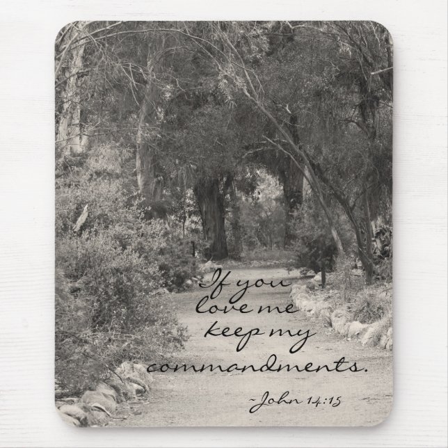John 14:15 väg-foto musmatta (Framsidan)