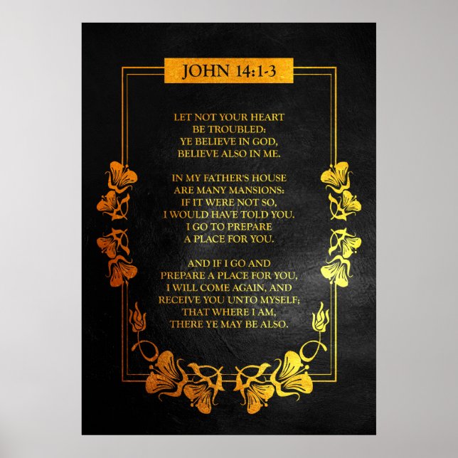 John 14:1-3 Bible Verse Poster (Framsidan)