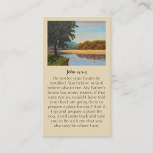 John 14:1-3 Celabration of Life Sympathy Card Visitkort