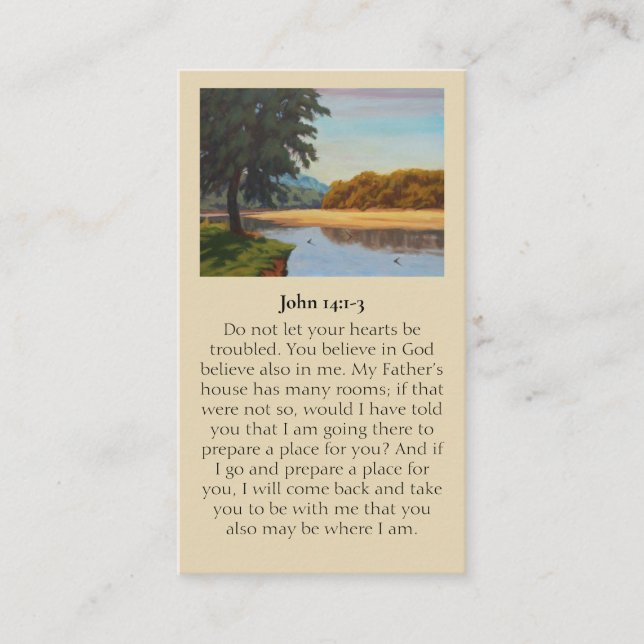 John 14:1-3 Celabration of Life Sympathy Card Visitkort (Framsida)