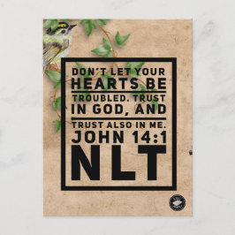 John 14:1 Bible Verse-minneskort - vykort