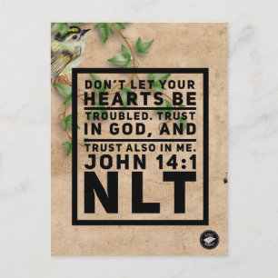 John 14:1 Bible Verse-minneskort - vykort