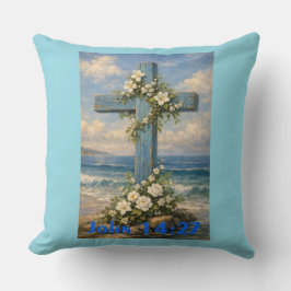 John 14:27 Beach Cross Throw Pillow Kudde
