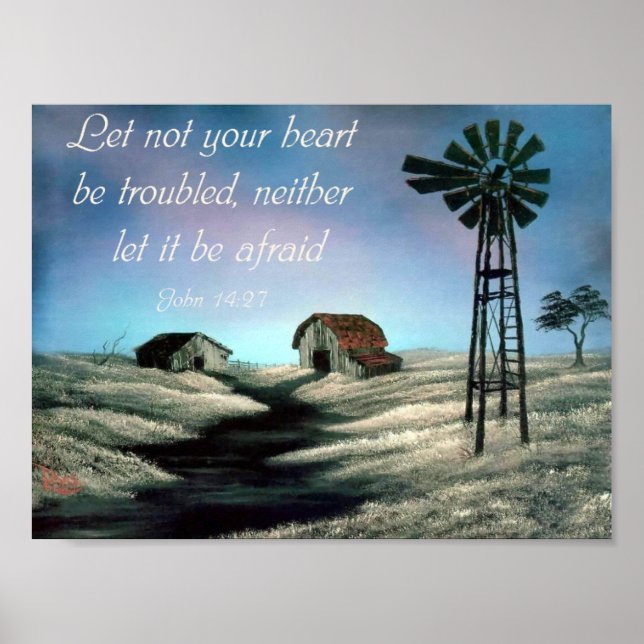 John 14:27 Christian Bible Verse Poster (Framsidan)