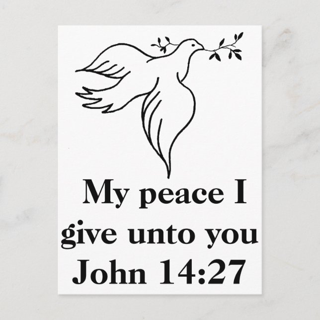 John 14:27 Christianity dove bird vingar flight Vykort (Framsida)