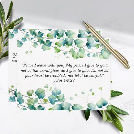John 14:27 Engelskt burmesiskt Ivy White Note Card Anteckningskort