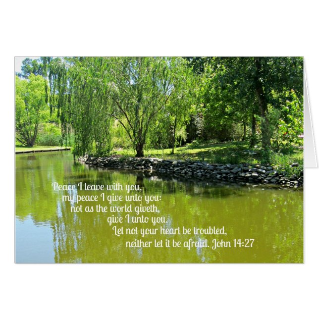 John 14:27 Fred jag lämnar med dig... Hälsningskort (Framsidan Horizontal)